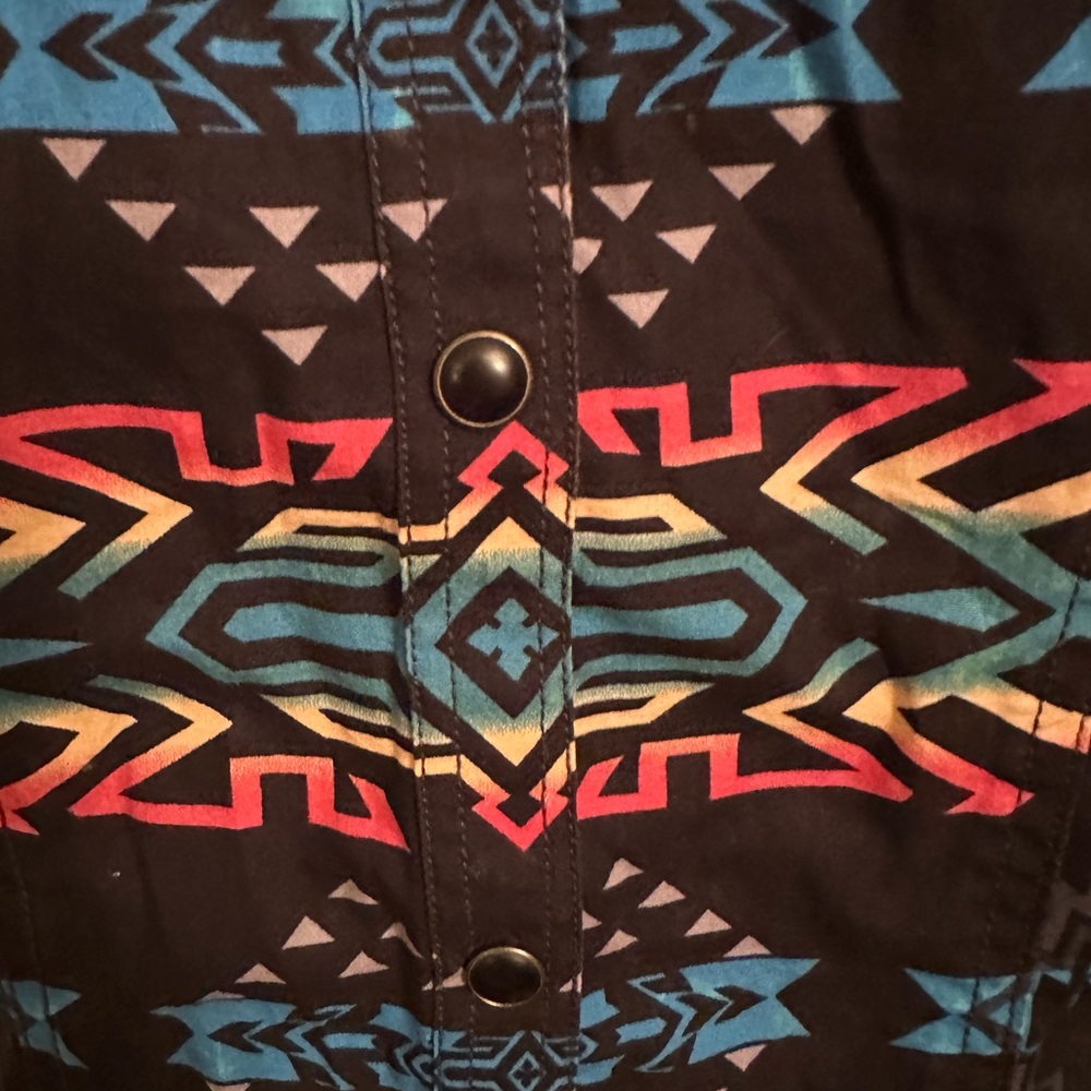 Rock & Roll Cowgirl Multicolor Button Down Shirt - Picture 3 of 5